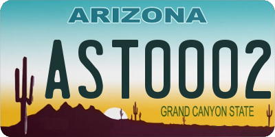 AZ license plate AST0002