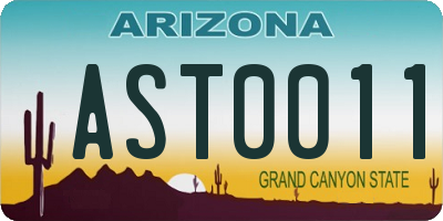 AZ license plate AST0011