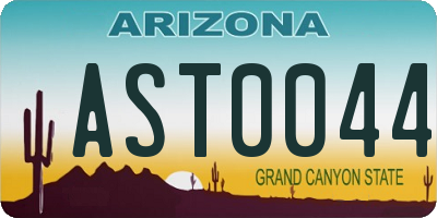 AZ license plate AST0044