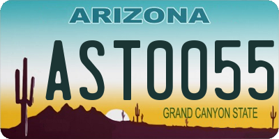 AZ license plate AST0055