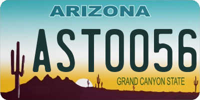 AZ license plate AST0056