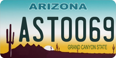 AZ license plate AST0069