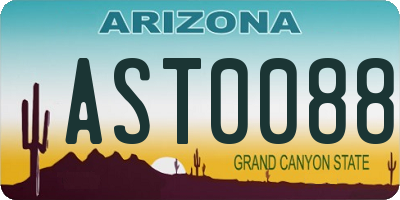 AZ license plate AST0088