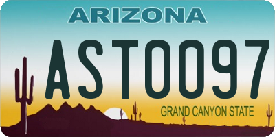 AZ license plate AST0097