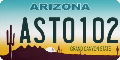 AZ license plate AST0102