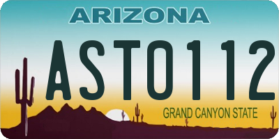 AZ license plate AST0112