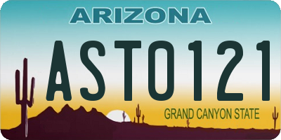 AZ license plate AST0121