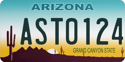 AZ license plate AST0124