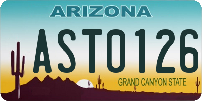 AZ license plate AST0126