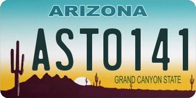 AZ license plate AST0141