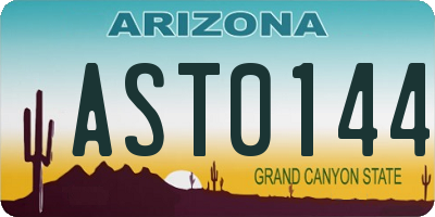 AZ license plate AST0144