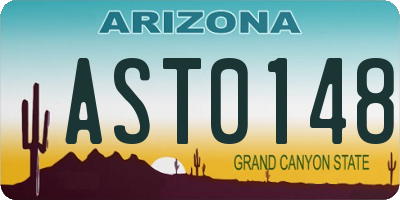 AZ license plate AST0148
