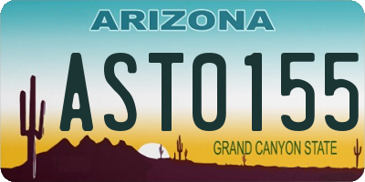 AZ license plate AST0155