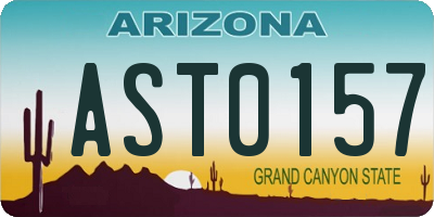 AZ license plate AST0157