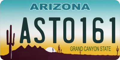 AZ license plate AST0161