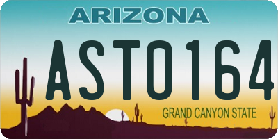 AZ license plate AST0164