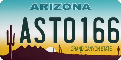 AZ license plate AST0166
