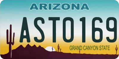 AZ license plate AST0169