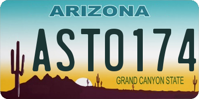 AZ license plate AST0174
