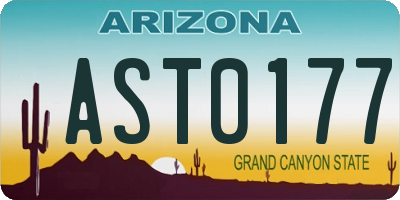AZ license plate AST0177