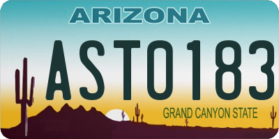 AZ license plate AST0183