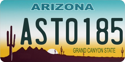AZ license plate AST0185