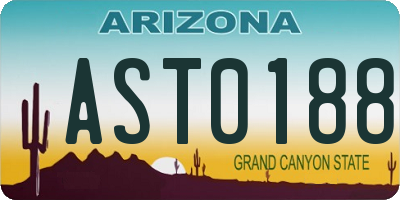 AZ license plate AST0188