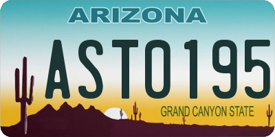AZ license plate AST0195