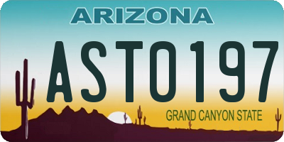 AZ license plate AST0197