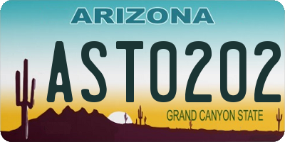 AZ license plate AST0202