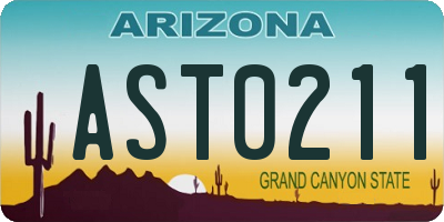 AZ license plate AST0211