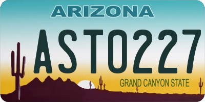 AZ license plate AST0227