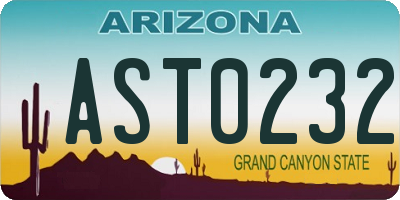 AZ license plate AST0232