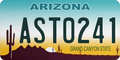 AZ license plate AST0241