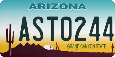 AZ license plate AST0244