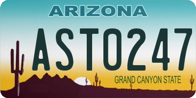 AZ license plate AST0247
