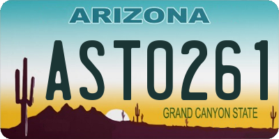 AZ license plate AST0261
