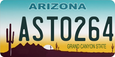 AZ license plate AST0264
