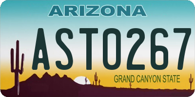 AZ license plate AST0267