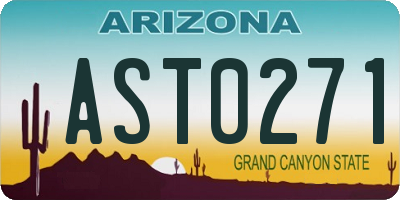 AZ license plate AST0271