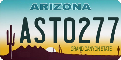 AZ license plate AST0277