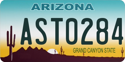 AZ license plate AST0284