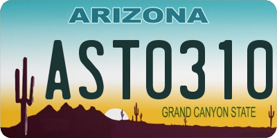 AZ license plate AST0310