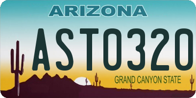 AZ license plate AST0320