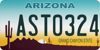 AZ license plate AST0324