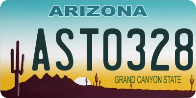 AZ license plate AST0328