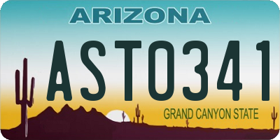 AZ license plate AST0341