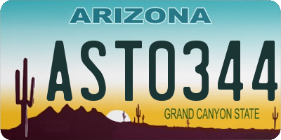 AZ license plate AST0344