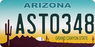 AZ license plate AST0348