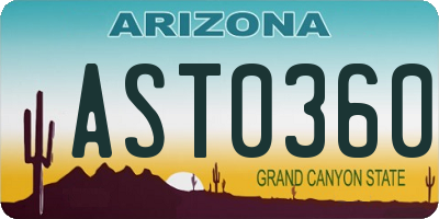 AZ license plate AST0360